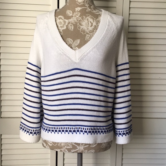 See By Chloe Oversized Cropped Knit Sweater Striped XL - Picture 4 of 12